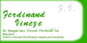 ferdinand vincze business card